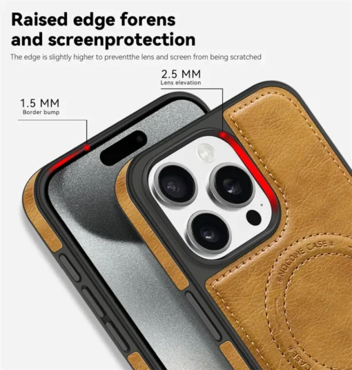 Luxury Magnetic Back Cover Wireless Charging Leather  Case For iPhone 13 14 15 16 ProMax Series - Image 8