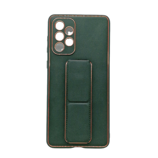Premium Gold Electroplated Luxury Leather Case with Magnetic Car Mount Holder & Wrist Strap Case Kickstand for Samsung Galaxy A Series - Image 16