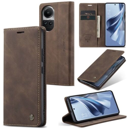 Premium Quality Leather Flip Cover for Oppo Reno 10 / Reno 11 Series - Image 3