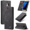 CaseMe Samsung Galaxy S7 Edge Retro Matte Soft Flip Leather Wallet Case Coffee