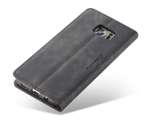 CaseMe Samsung Galaxy S7 Edge Retro Matte Soft Flip Leather Wallet Case Coffee - Image 5