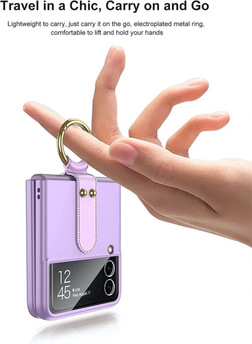 Samsung Galaxy Z Flip3/4 5G Case Ultra Thin Matte PC Protective Cover With Ring - Image 4
