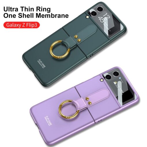 Samsung Galaxy Z Flip3/4 5G Case Ultra Thin Matte PC Protective Cover With Ring - Image 5