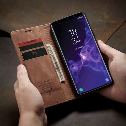 CaseMe Anti-Fall Retro Leather Wallet Case For Samsung Galaxy S8 Plus, S9 Plus & S10 Plus - Image 6