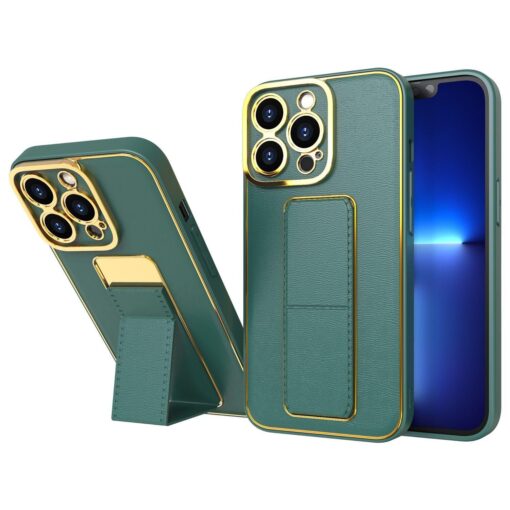 Premium Luxury Leather Case Magnetic Car Mount Holder Wrist Strap Case Kickstand Cover for iPhone Series - Image 14