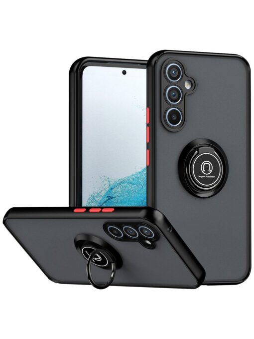Samsung Galaxy A25/A35/A55 Shockproof Frosted Matte Case With Ring Holder - Image 16