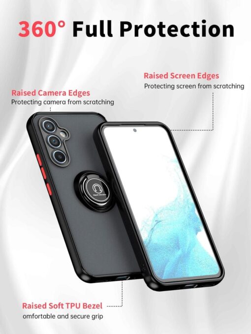 Samsung Galaxy A25/A35/A55 Shockproof Frosted Matte Case With Ring Holder - Image 15