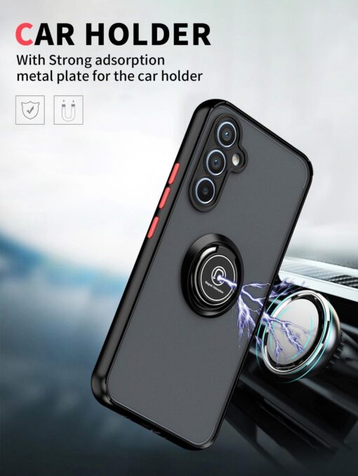 Samsung Galaxy A25/A35/A55 Shockproof Frosted Matte Case With Ring Holder - Image 10