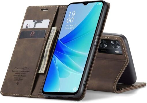 Oppo A57/Oppo A77/A77s CASEME Magnetic Retro Leather Flip Cover - Image 12