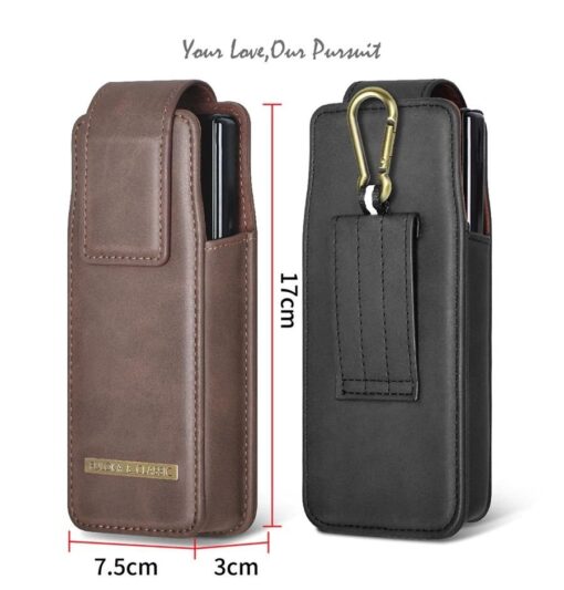 Z Fold Series 5G Pouch Belt Clip Holster Flip Case Waist Bag Leather Case - Image 2