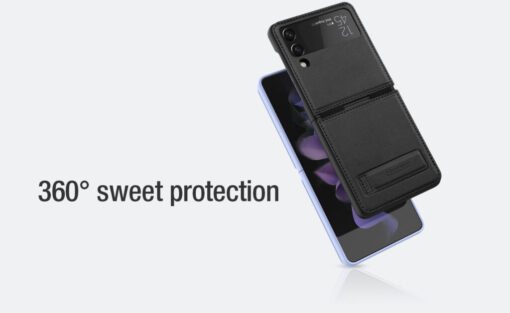 Nillkin Qin Plain Leather + Cloth case for Samsung Galaxy Z Flip3 5G (Z Flip 3 5G) - Image 4