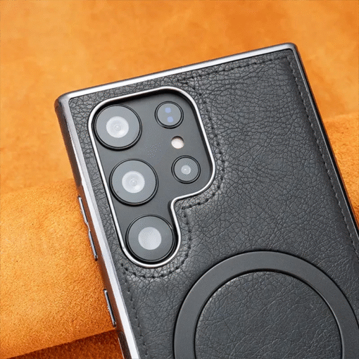 Luxury Premium PU Leather Invisible Stand Magnetic Wireless Charging Case for Samsung Galaxy S23/S24 Ultra - Image 18