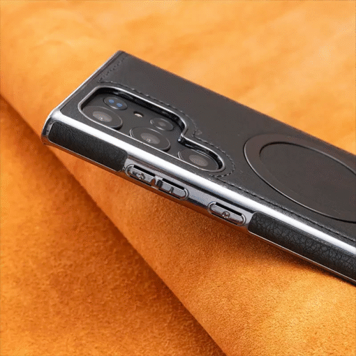 Luxury Premium PU Leather Invisible Stand Magnetic Wireless Charging Case for Samsung Galaxy S23/S24 Ultra - Image 11