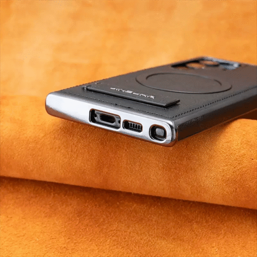 Luxury Premium PU Leather Invisible Stand Magnetic Wireless Charging Case for Samsung Galaxy S23/S24 Ultra - Image 12