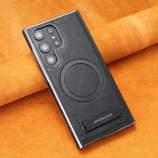 Luxury Premium PU Leather Invisible Stand Magnetic Wireless Charging Case for Samsung Galaxy S23/S24 Ultra - Image 15