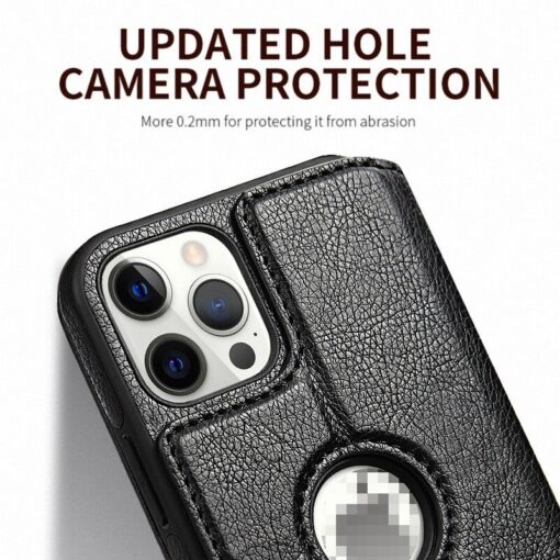 Business Style Premium RFID Blocking PU Leather Magnetic Wallet Flip Case for iPhone 13 Pro Max - Image 8