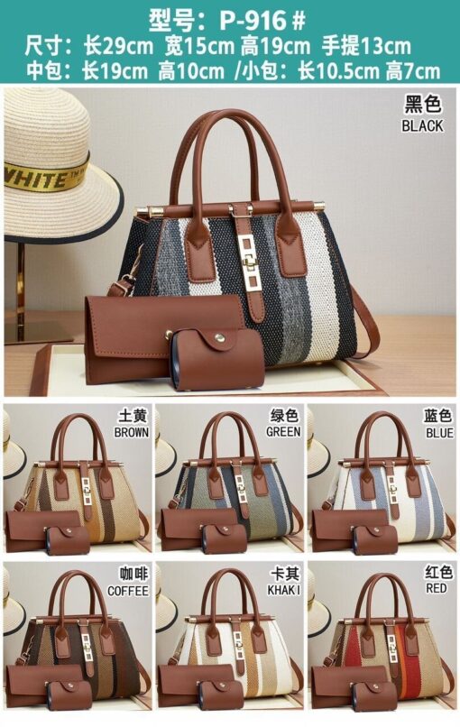 Molodo 3 in 1 Crossbody Bags for Women Stylish Satchel Handbag Canvas Tote Bag for Work Travel with wallet bags - Image 9