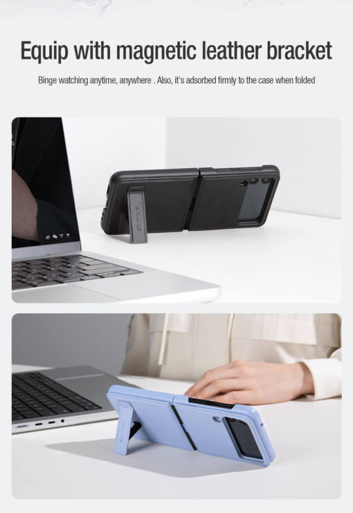 Nillkin Qin Plain Leather + Cloth case for Samsung Galaxy Z Flip3 5G (Z Flip 3 5G) - Image 18