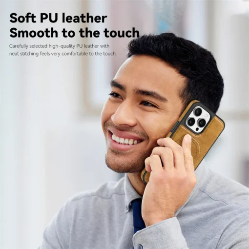 Luxury Magnetic Back Cover Wireless Charging Leather  Case For iPhone 13 14 15 16 ProMax Series - Image 14