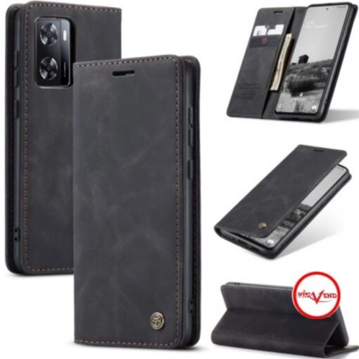 CaseMe Oppo A74/A95 & A57/A77  Retro Matte Soft Flip Leather Wallet Case