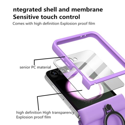 Samsung Galaxy Z Flip 5 6 Series Shockproof Case with Small Screen Protector Hinge Protection Hard PC Cover - Image 8