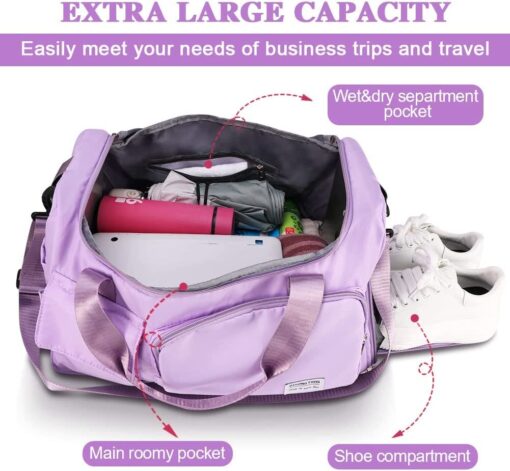 Travel Duffel Bags Sports Bag, purple, Big Capacity - Image 9