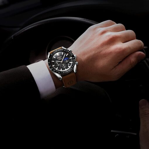 Mens Watches Chronograph Stainless Steel Waterproof Date Analog Quartz Business Fashion Wrist Watches for Men - Image 11