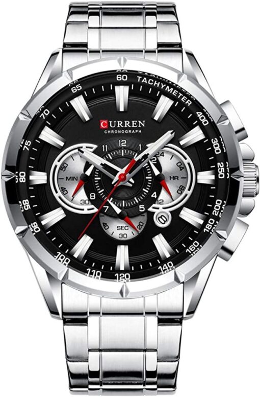 Wrist Watch Men Waterproof Chronograph Military Army Stainless Steel Male Clock Man Sport Watches - Image 2