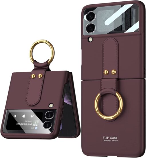Samsung Galaxy Z Flip3/4 5G Case Ultra Thin Matte PC Protective Cover With Ring - Image 14