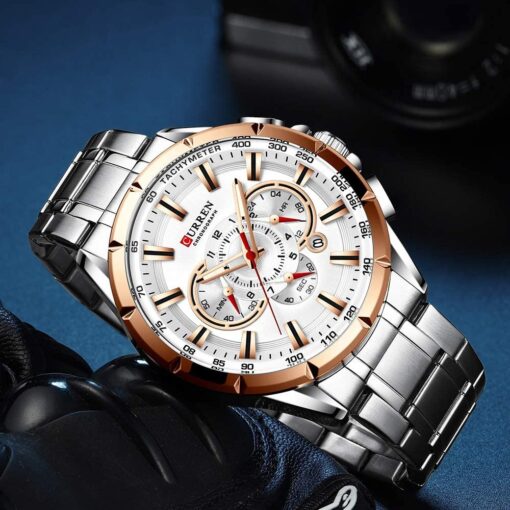 Wrist Watch Men Waterproof Chronograph Military Army Stainless Steel Male Clock Man Sport Watches - Image 9