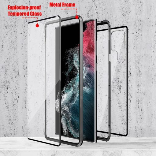 Magnetic Double Sided Clear Tempered Glass Full Protective Case for Samsung Galaxy S Series - Image 9