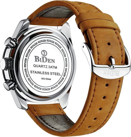 Mens Watches Chronograph Stainless Steel Waterproof Date Analog Quartz Business Fashion Wrist Watches for Men - Image 5