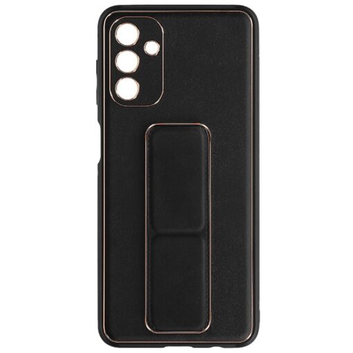 Samsung Galaxy A14/A24/A54 Series Premium Gold Electroplated Luxury Leather Case with Magnetic Car Mount Holder & Wrist Strap Case Kickstand