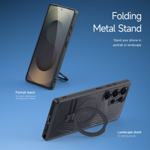 AIMO Mag Series MagSafe Back Cover with Folding Stand for Samsung S24/S25 Ultra - Image 8