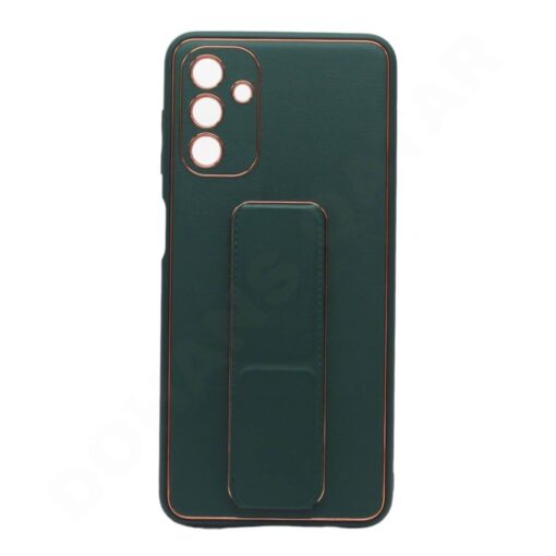Samsung Galaxy A14/A24/A54 Series Premium Gold Electroplated Luxury Leather Case with Magnetic Car Mount Holder & Wrist Strap Case Kickstand - Image 8