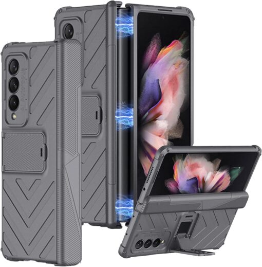 Samsung Galaxy Z Fold 3/4 Case with Stand Adjustable Stand, Magnetic Hinge Cover, Upgrade Drop Shock Resistant Folding Case - Image 8