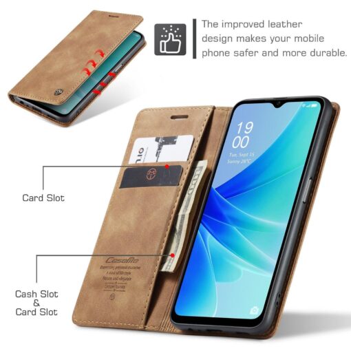 Oppo A57/Oppo A77/A77s CASEME Magnetic Retro Leather Flip Cover - Image 21