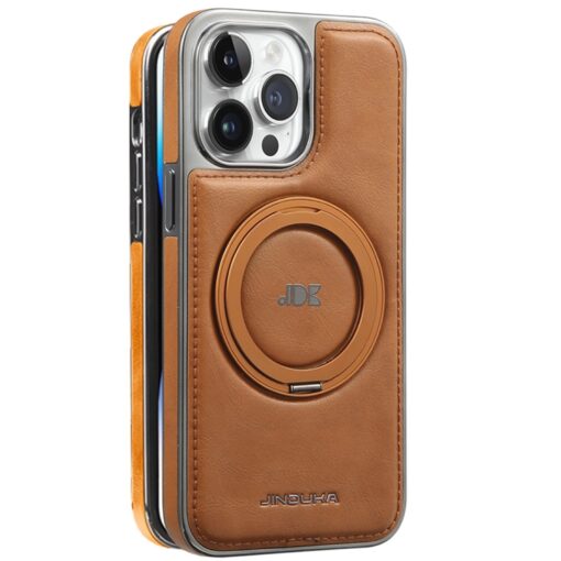 Fun-Casery Magnetic Kickstand Shockproof Leather Case for IPHONE 16/15/14 PRO MAX SERIES