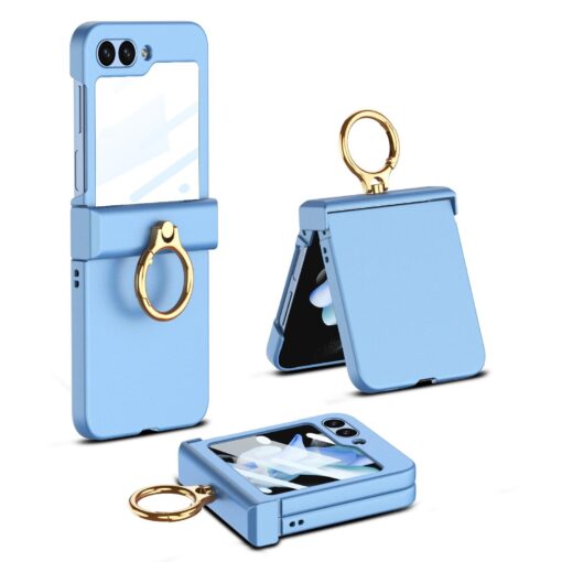 Samsung Galaxy Z Flip 5 5G GKK Ring Holder Hinged Case with Screen Film Protective Cover - Image 7