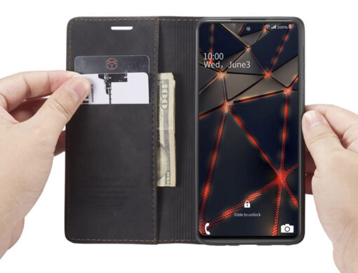 CaseMe Samsung Galaxy S20 FE & S21 FE Retro Flip Leather Wallet Case - Image 3