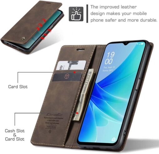 Oppo A57/Oppo A77/A77s CASEME Magnetic Retro Leather Flip Cover - Image 16