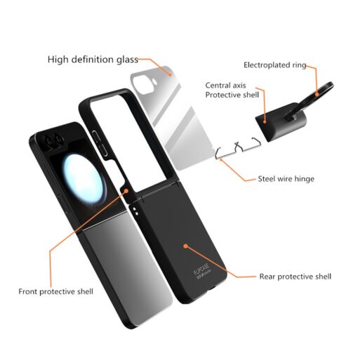 Samsung Galaxy Z Flip 5 6 Series Shockproof Case with Small Screen Protector Hinge Protection Hard PC Cover - Image 6