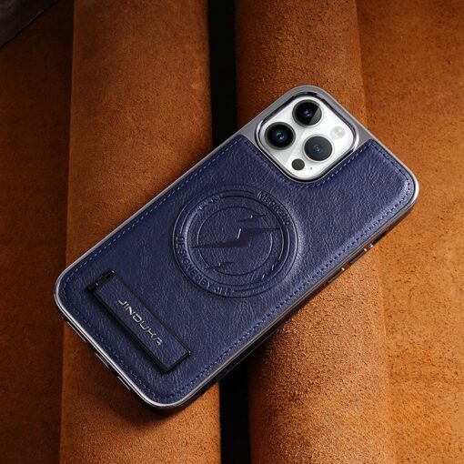 Magnetic Wireless Charging Kickstand Leather Case for iPhone  Series  Invisible Bracket Skin Feeling Slim Cover - Image 12