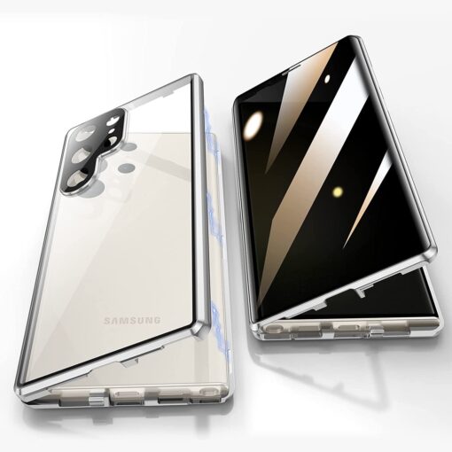 Magnetic Double Sided Clear Tempered Glass Full Protective Case for Samsung Galaxy S Series - Image 3