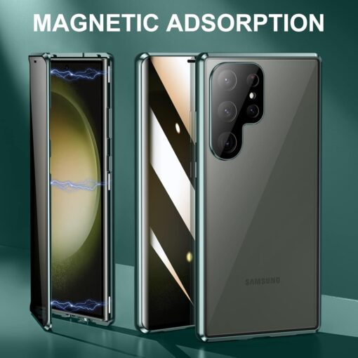 Magnetic Double Sided Clear Tempered Glass Full Protective Case for Samsung Galaxy S Series - Image 24