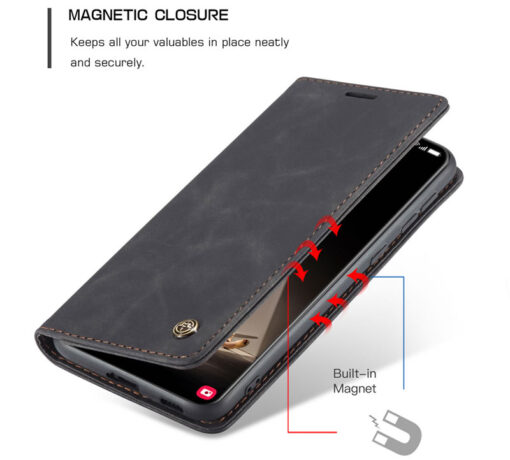 CaseMe Samsung Galaxy A80/A90 & Note 10 Lite/A81/M60s Retro Matte Soft Flip Leather Wallet Case