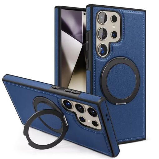 Samsung Galaxy S22 S23 S24 S25 Ultra Series Magsafe Leather 360° Adjustable Ring Shockproof Protective Slim Stand Case - Image 13
