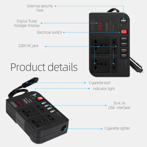 Superior Quality SPARK 3 Car Power Inverter 300W - Image 5