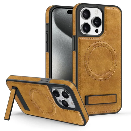Luxury Magnetic Back Cover Wireless Charging Leather  Case For iPhone 13 14 15 16 ProMax Series