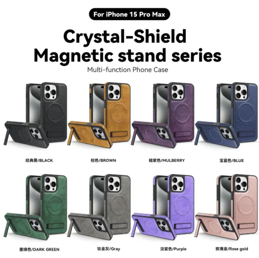 Luxury Magnetic Back Cover Wireless Charging Leather  Case For iPhone 13 14 15 16 ProMax Series - Image 6